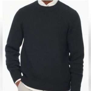 J.Crew Factory Raglan Shaker-stitch Crewneck Sweater Black Men's M NWT